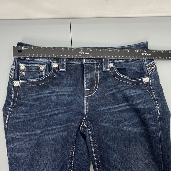 Miss Me Bootcut Jeans Western Bling Rhinestone Cowgirl Stretch Denim Womens 26 - Picture 7 of 12